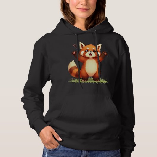 Red panda surprised hoodie (Vorderseite)