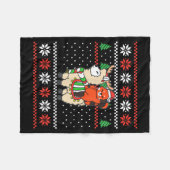 Red Panda Ugly Christmas Sweater Reindeer Llama Ri Fleecedecke (Vorderseite (Horizontal))