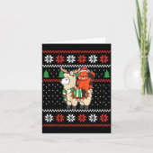 Red Panda Ugly Christmas Sweater Reindeer Llama Ri Karte (Vorderseite)