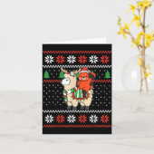 Red Panda Ugly Christmas Sweater Reindeer Llama Ri Karte (Gelbe Blume)