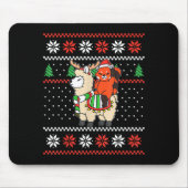 Red Panda Ugly Christmas Sweater Reindeer Llama Ri Mousepad (Vorne)