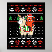 Red Panda Ugly Christmas Sweater Reindeer Llama Ri Poster (Vorne)