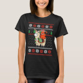 Red Panda Ugly Christmas Sweater Reindeer Llama Ri T-Shirt (Vorderseite)