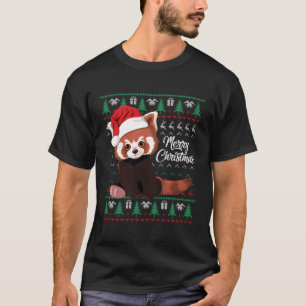 Red Panda Ugly Sweater Merry Xmas Pajamas Geschenk T-Shirt