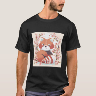 Red Panda und Cherry Blossom Doodle Sweet Illustra T-Shirt