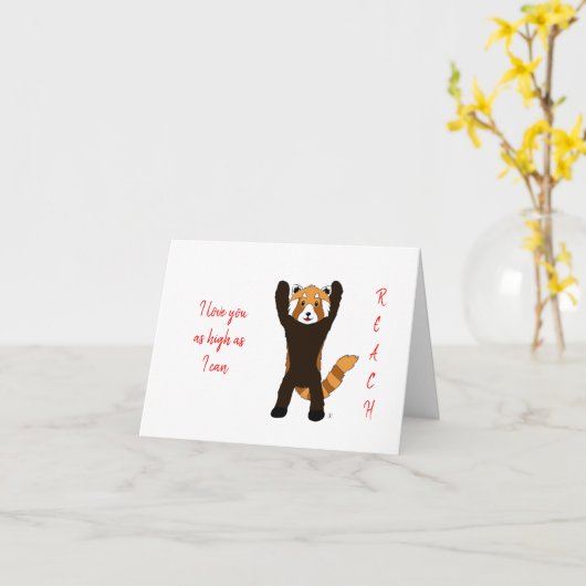Red Panda Valentine's Day Card Karte (Gelbe Blume)