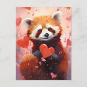 Red Panda Valentinstag Postkarte (Vorderseite)