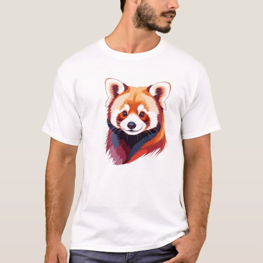 Red Panda Vector Art mit lebhaften Farben T-Shirt (Vorderseite)