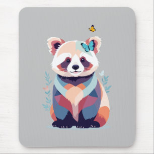 Red Panda Vector Malerei Adorable Fun Animal Play Mousepad