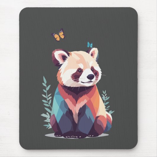 Red Panda Vector Malerei Adorable Fun Animal Play Mousepad (Vorne)