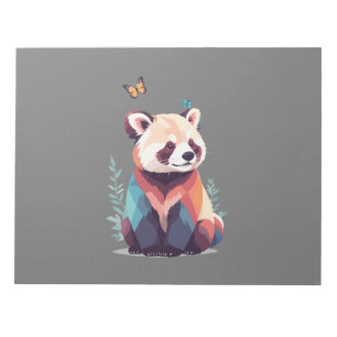 Red Panda Vector Malerei Adorable Fun Animal Play Notizblock