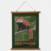 Red Panda Wandteppich Mit Holzrahmen (Vorderseite)