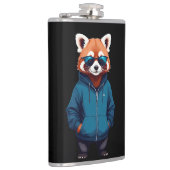 Red Panda Wear Hoodie Funny Cool Animal Music Flachmann (Rechts)