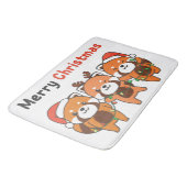 Red Panda Weihnachten Red Pandas Frohe Weihnachten Badematte (Schrägansicht)
