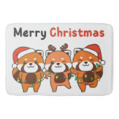 Red Panda Weihnachten Red Pandas Frohe Weihnachten Badematte (Vorderseite)