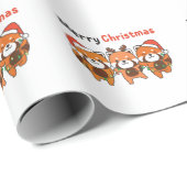 Red Panda Weihnachten Red Pandas Frohe Weihnachten Geschenkpapier (Rolleneckpunkt)