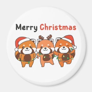 Red Panda Weihnachten Red Pandas Frohe Weihnachten Magnet