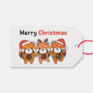 Red Panda Weihnachten Red Pandas Frohe Weihnachts Geschenkanhänger