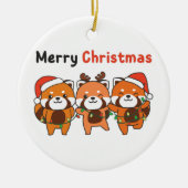 Red Panda Weihnachten Red Pandas Merry Christmas C Keramik Ornament (Vorne)