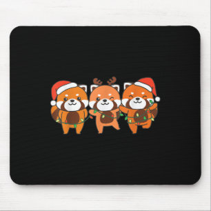 Red Panda Weihnachten Tiere Niedlich Red Pan Mousepad