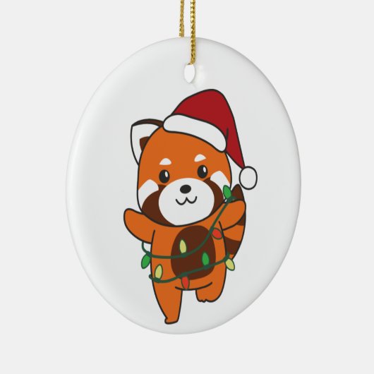 Red Panda Weihnachten Winter Tiere Red Pandas Cera Keramik Ornament (Rechts)