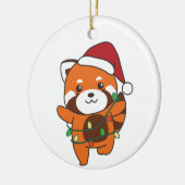 Red Panda Weihnachten Winter Tiere Red Pandas Cera Keramik Ornament (Links)
