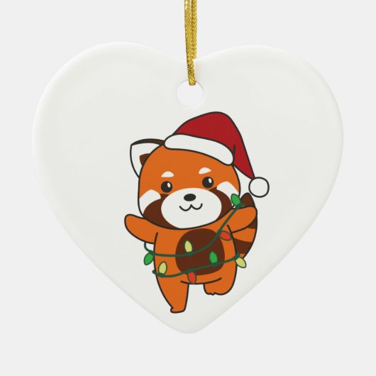 Red Panda Weihnachten Winter Tiere Red Pandas Cera Keramik Ornament (Vorne)
