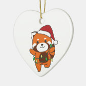 Red Panda Weihnachten Winter Tiere Red Pandas Cera Keramik Ornament (Links)