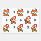Red Panda Weihnachten Wintertiere Urlaub Pandas Geschenkpapier Set (Vorderseite 3)