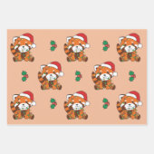 Red Panda Weihnachten Wintertiere Urlaub Pandas Geschenkpapier Set (Vorderseite)