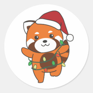 Red Panda Weihnachts Winter Animals Red Pandas Cla Runder Aufkleber