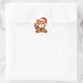 Red Panda Weihnachts Winter Animals Red Pandas Cla Runder Aufkleber (Tasche)