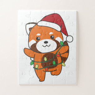Red Panda Weihnachts Winter Animals Red Pandas Jig Puzzle