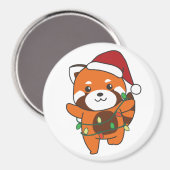Red Panda Weihnachts Winter Animals Red Pandas Mag Magnet (Vorderseite/Rückseite)