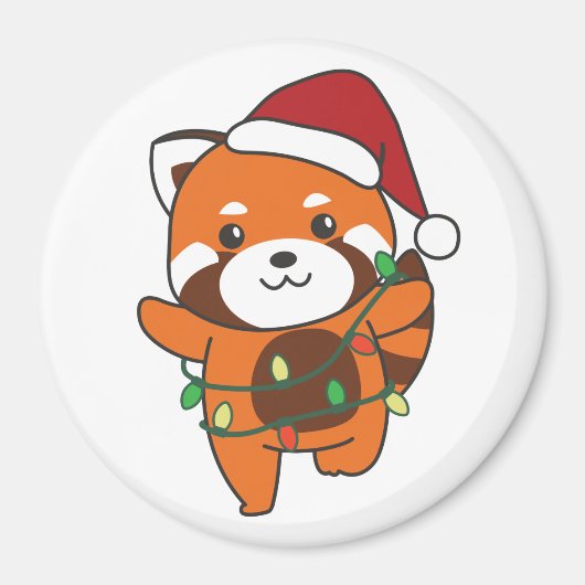 Red Panda Weihnachts Winter Animals Red Pandas Mag Magnet (Vorne)