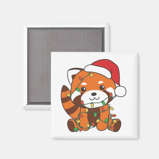 Red Panda Weihnachts Winter Animals Red Pandas Mag Magnet (Vorderseite/Rückseite)