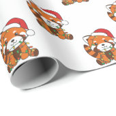 Red Panda Weihnachts Winter Animals Red Pandas Wra Geschenkpapier (Rolleneckpunkt)