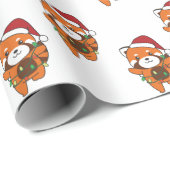 Red Panda Weihnachts Winter Animals Red Pandas Wra Geschenkpapier (Rolleneckpunkt)