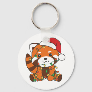 Red Panda Weihnachts Winter Tiere Red Pandas Keyc Schlüsselanhänger