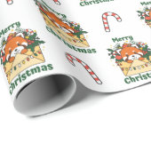 Red Panda Weihnachtsbrief Winter Animals Pandas Geschenkpapier (Rolleneckpunkt)