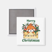 Red Panda Weihnachtsbrief Winter Animals Pandas Magnet (Vorderseite/Rückseite)