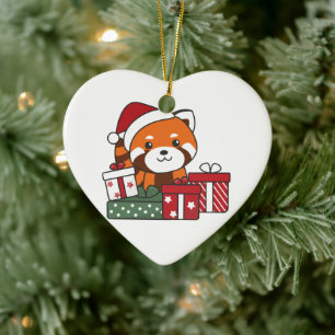 Red Panda Weihnachtsgeschenk Winter Red Pandas Ker Keramik Ornament