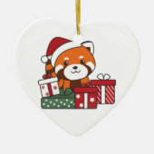 Red Panda Weihnachtsgeschenk Winter Red Pandas Ker Keramik Ornament (Vorne)