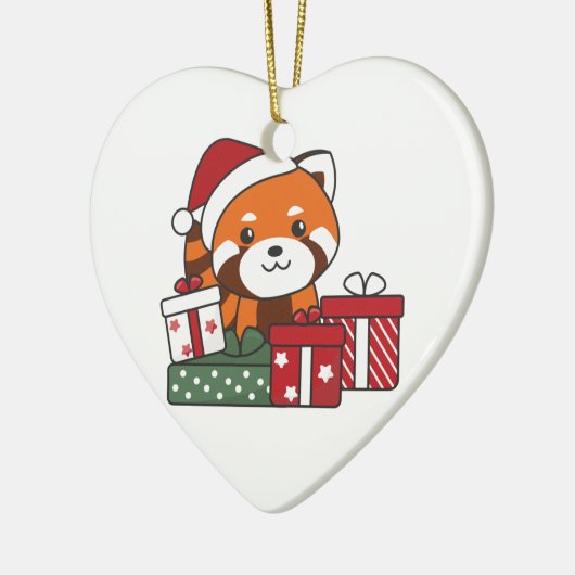 Red Panda Weihnachtsgeschenk Winter Red Pandas Ker Keramik Ornament (Links)