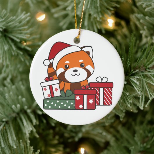 Red Panda Weihnachtsgeschenk Winter Red Pandas Ker Keramik Ornament (Baum)
