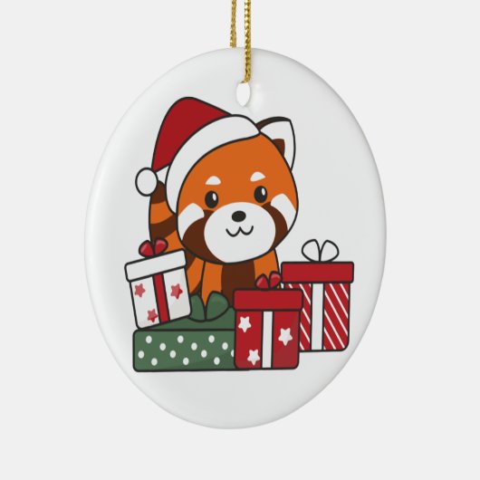 Red Panda Weihnachtsgeschenk Winter Red Pandas Ker Keramik Ornament (Rechts)