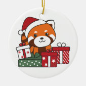 Red Panda Weihnachtsgeschenk Winter Red Pandas Ker Keramik Ornament (Vorne)