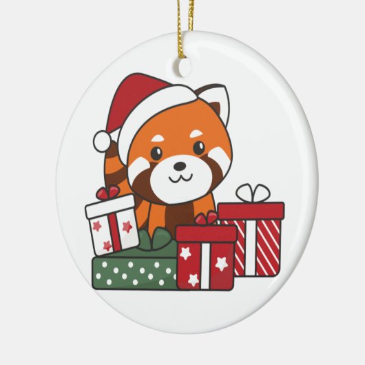 Red Panda Weihnachtsgeschenk Winter Red Pandas Ker Keramik Ornament (Links)
