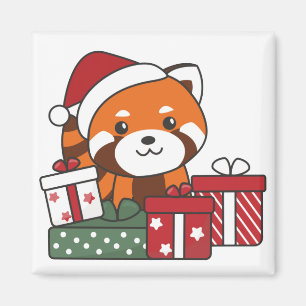 Red Panda Weihnachtsgeschenk Winter Red Pandas Mag Magnet