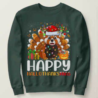 Red Panda Weihnachtslicht Weihnachtsmannmütze Paja Sweatshirt